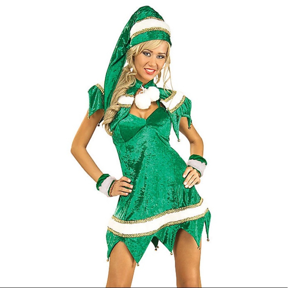Sexy Santa Day Elf Costume Green